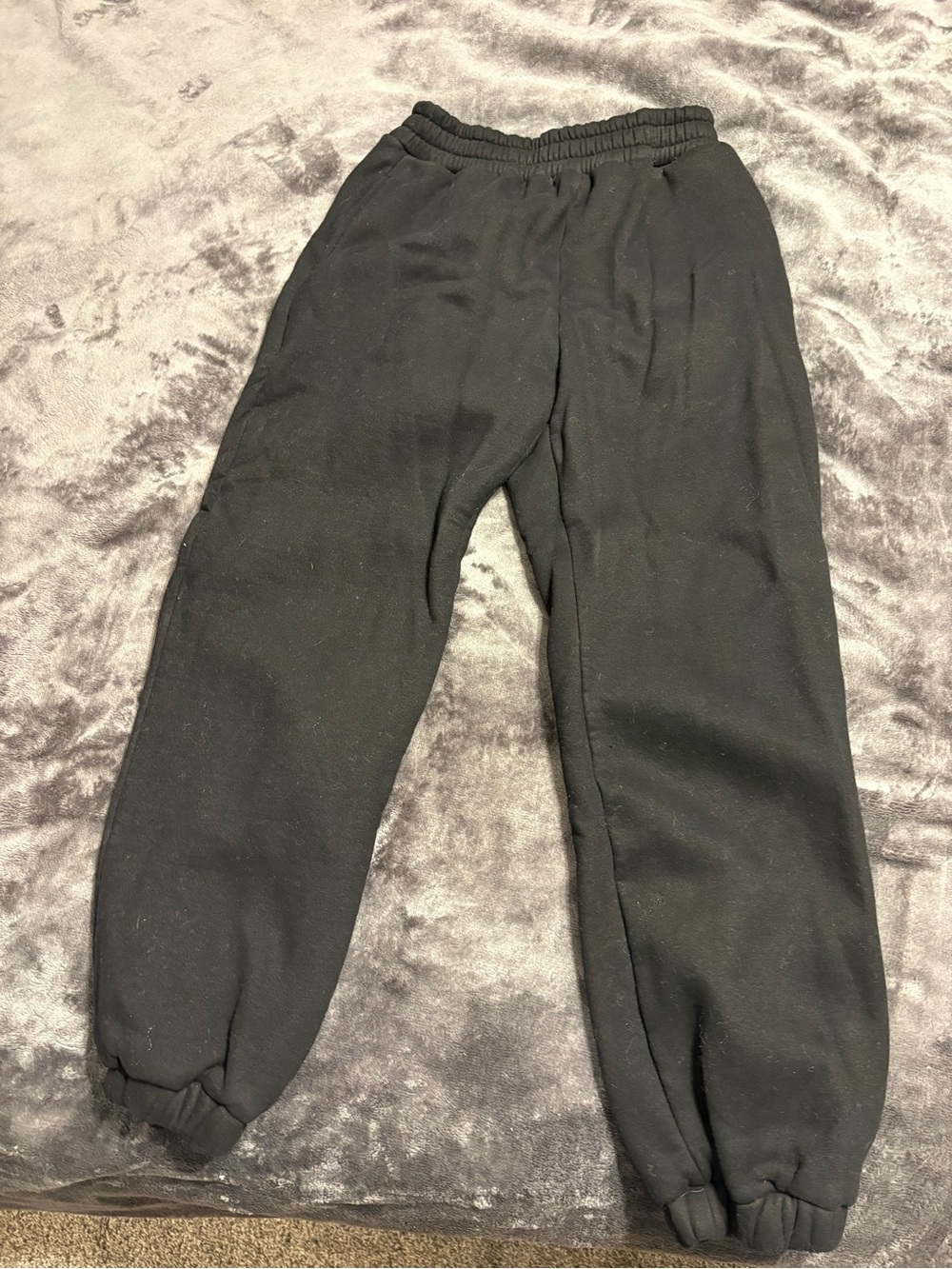 Classic Black Elastic Waist Sweatpants